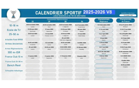 CALENDRIER SPORTIF LIGUE DE BRETAGNE DE TIR